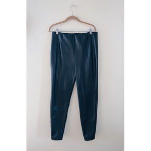 Black faux leather pants